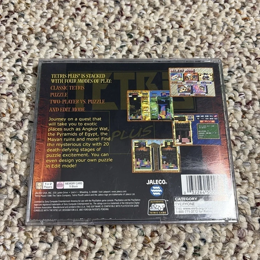 Sony PlayStation Tetris Plus Game Gold and Green